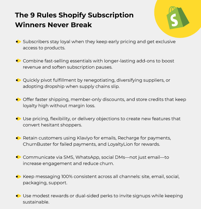 Best practices for Shopify subscription 