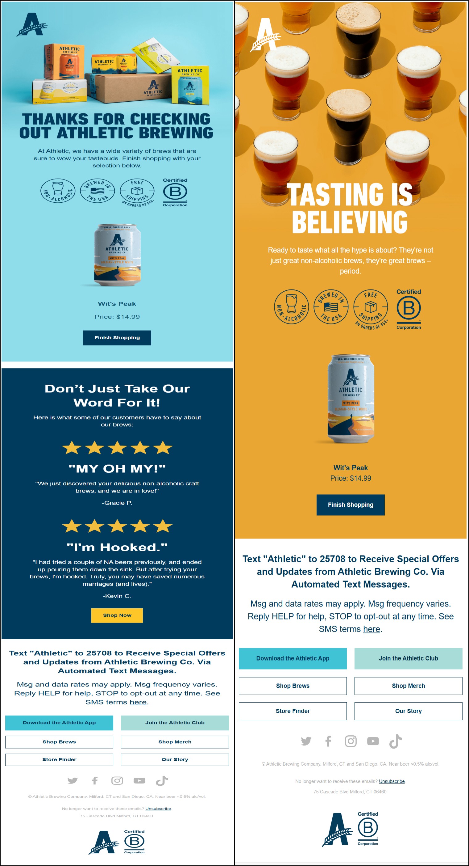 email template from Athletic Brewing