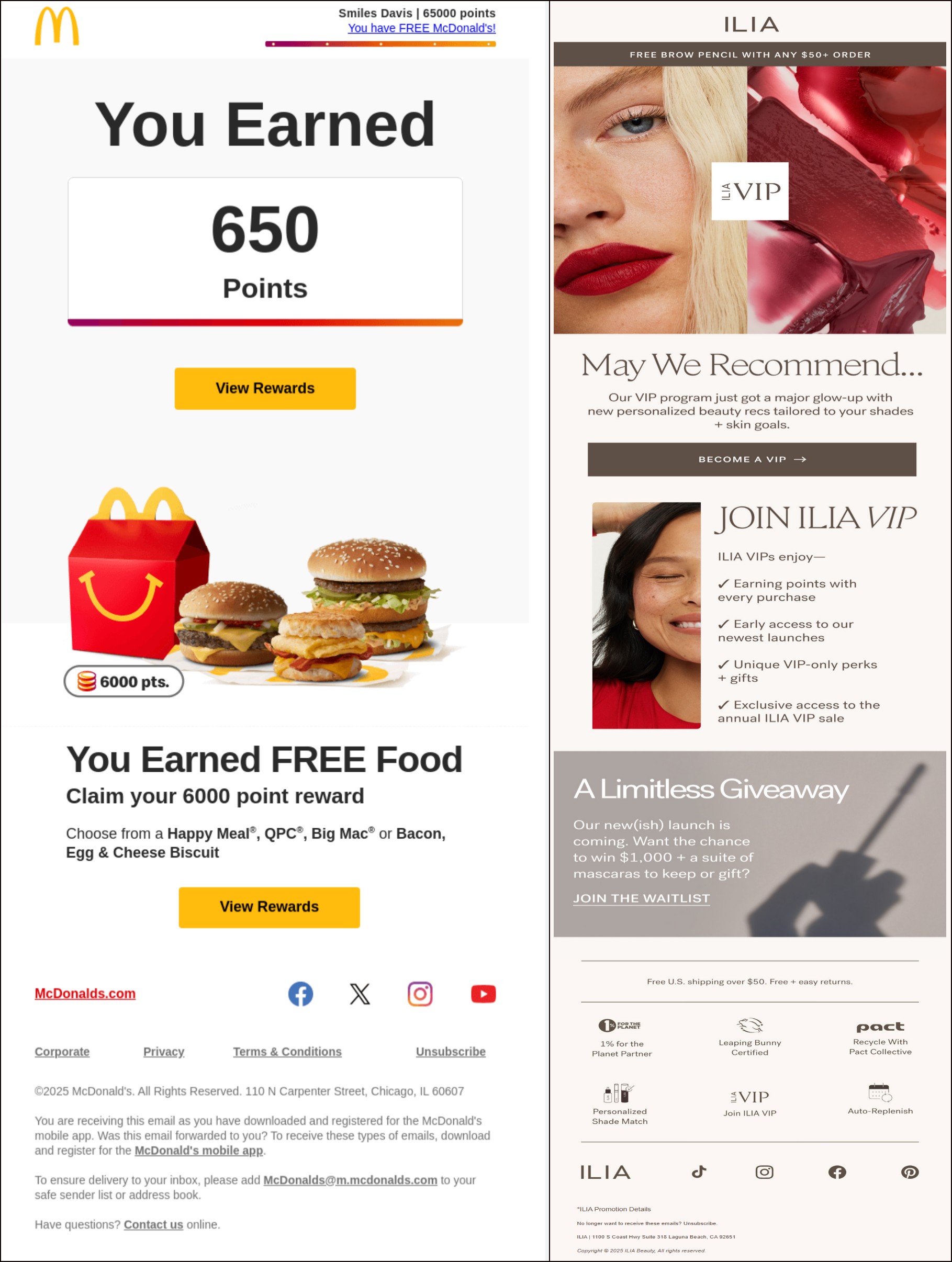 McDonald’s loyalty email