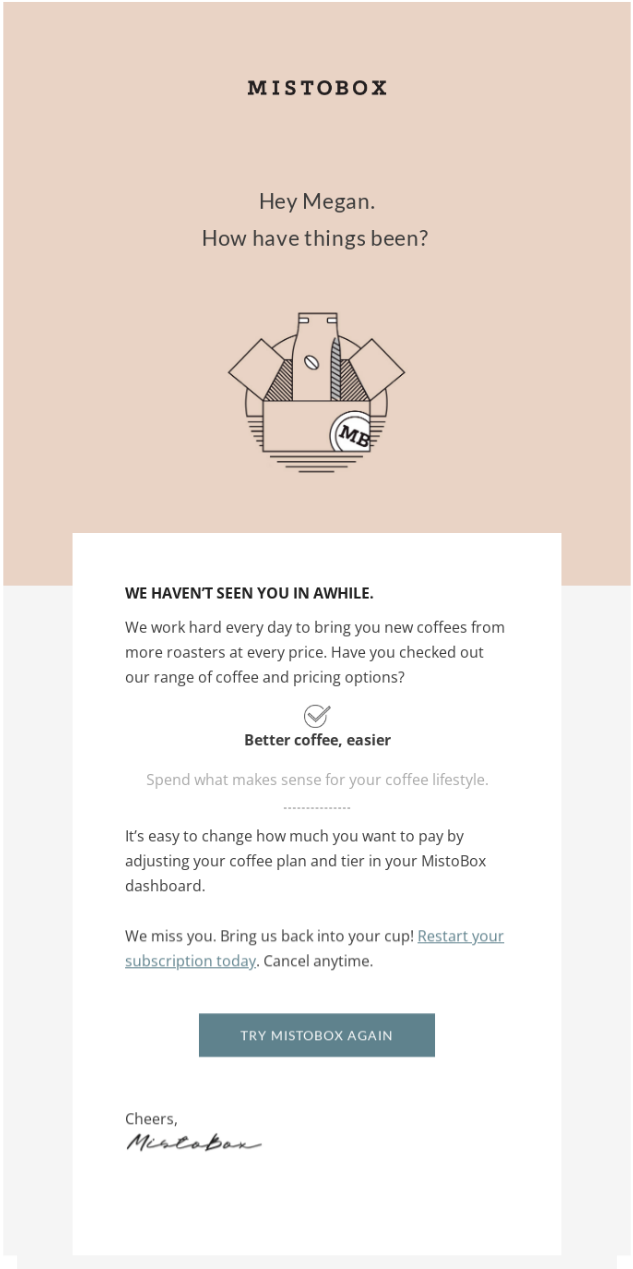 email template from MistoBox