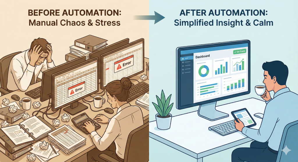 before automation vs. after automation