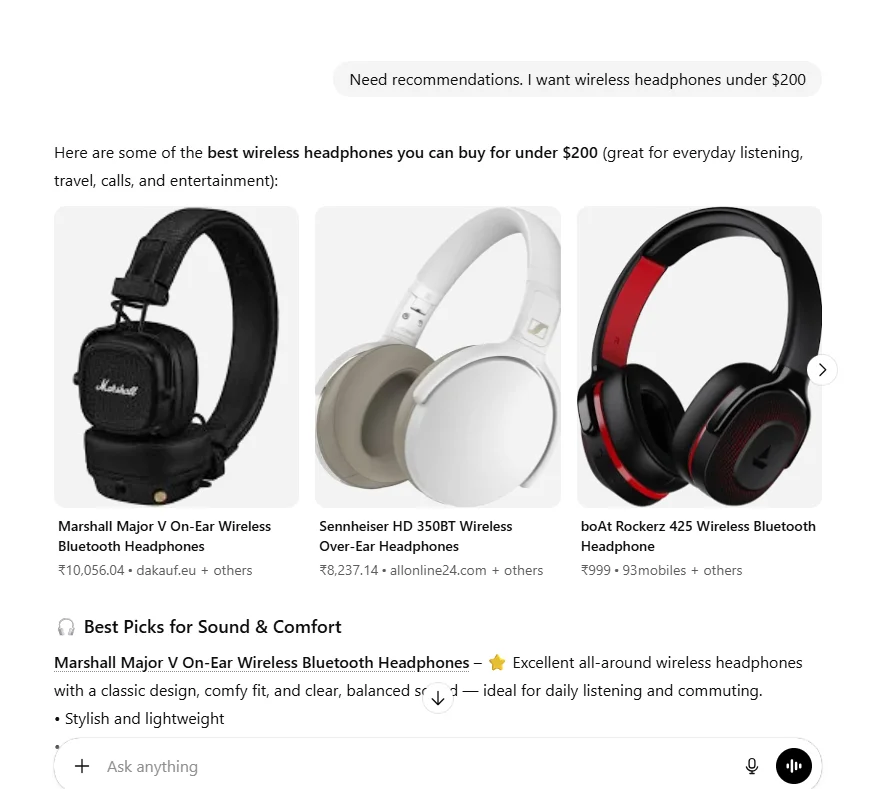 Product feed example