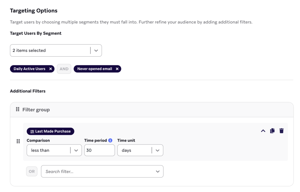 Targeting Options in Braze