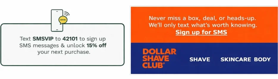 SMS call-out in email