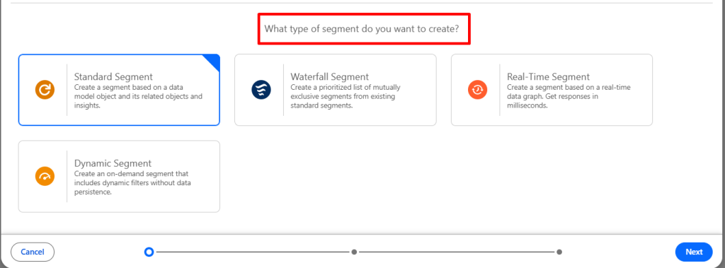 Segment types in MCN