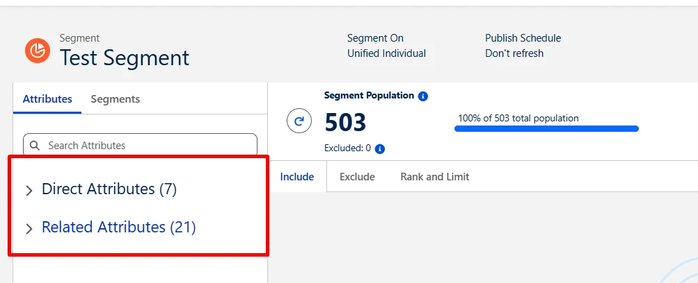 Segment attributes in MCN