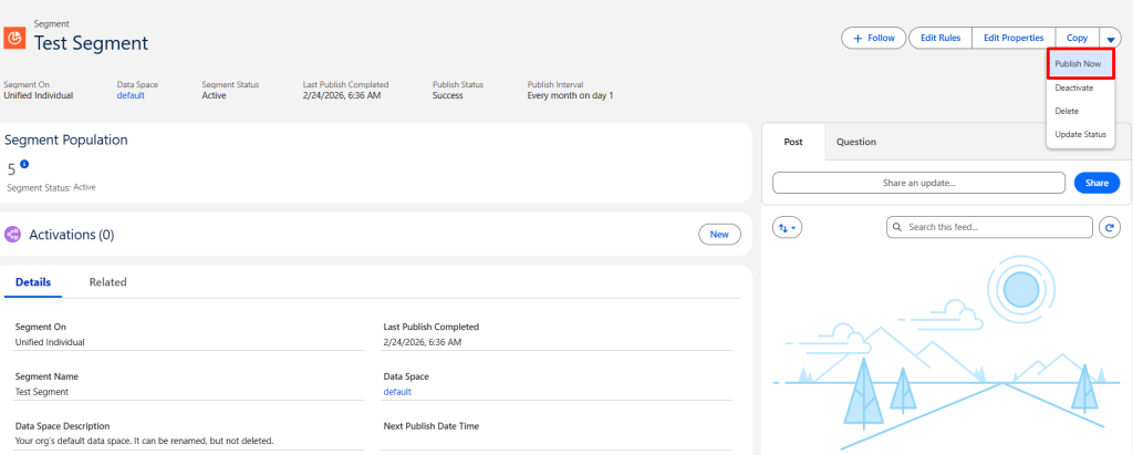 Publishing segments in MCN