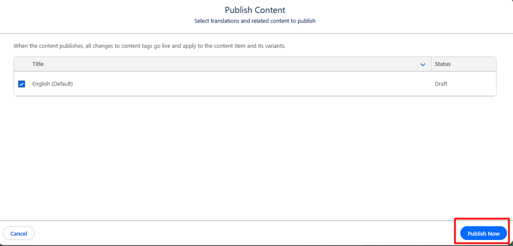 Publish content in MCN