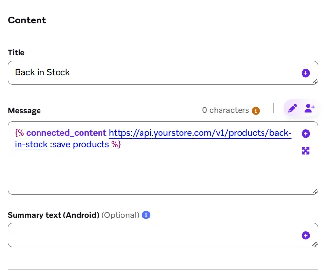 connected content in braze
