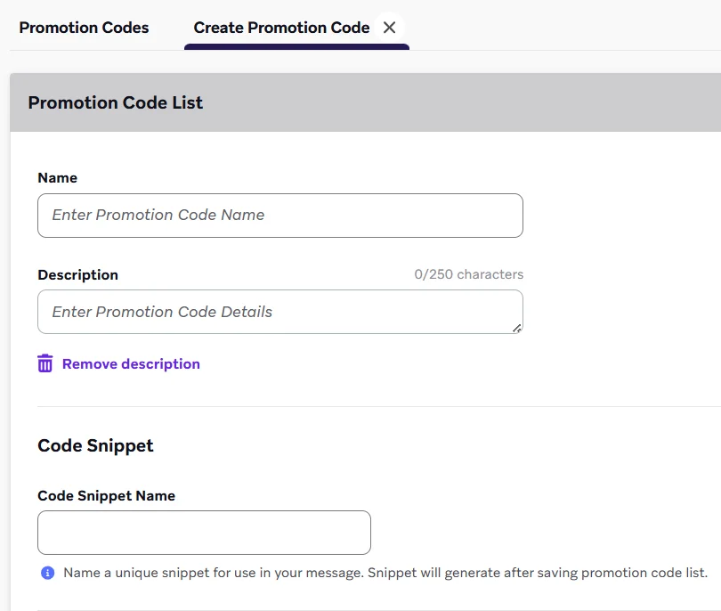 promo code setup in braze