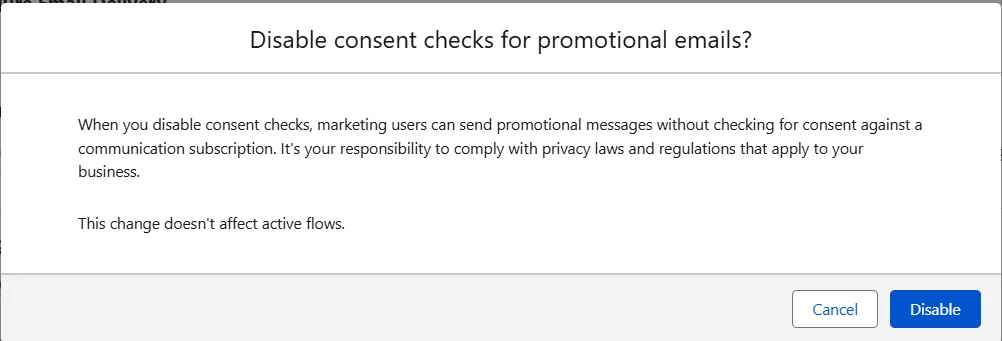 Disable consent checks