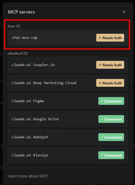 MCP server authentication