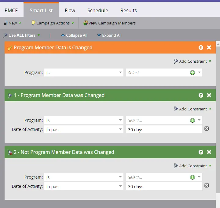 marketo smart list dashboard