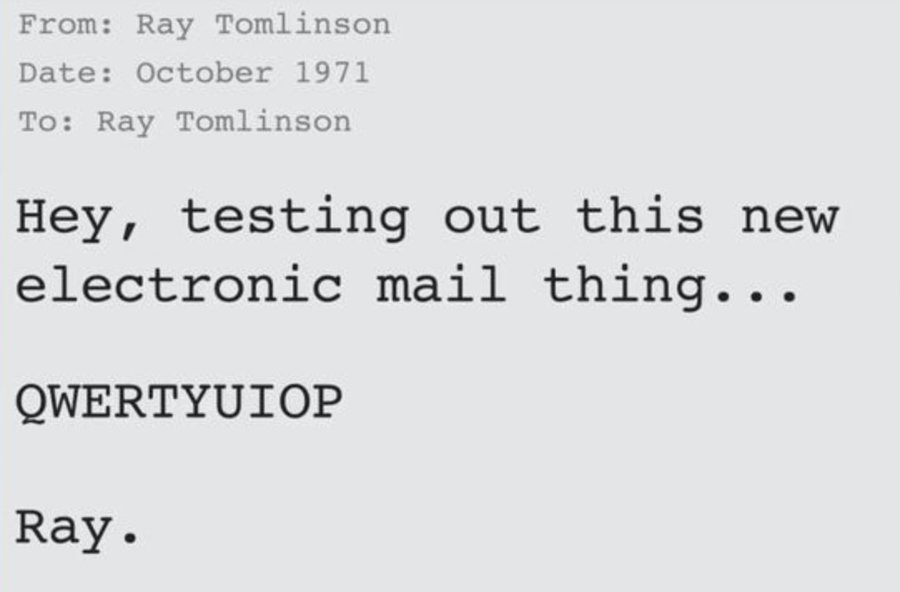 first email, by Ray Tomlinson