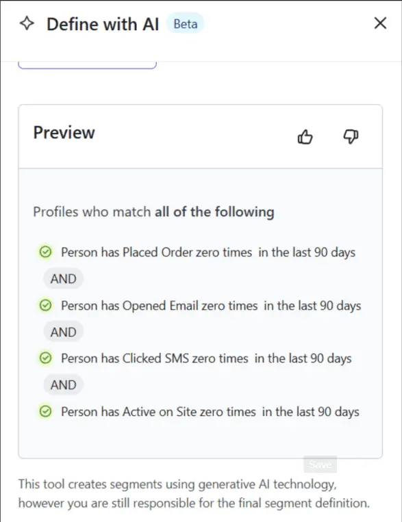List of segments
