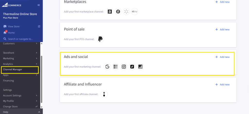 connecting the app via channel manager 
