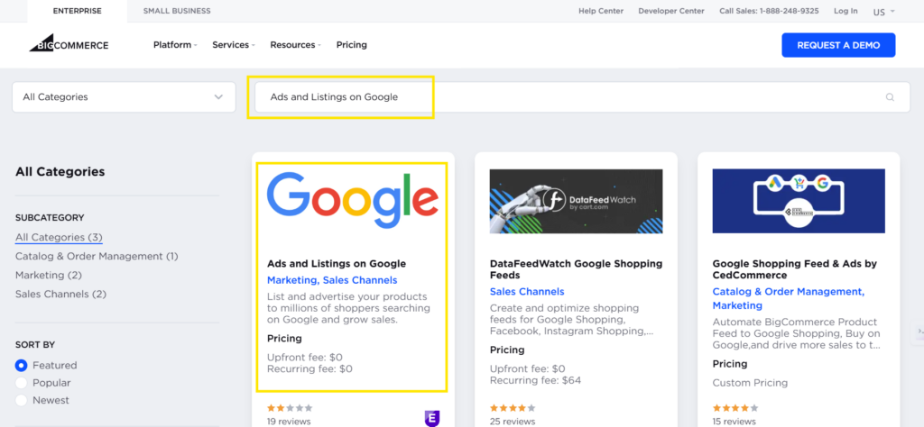  google Ads and listings 
