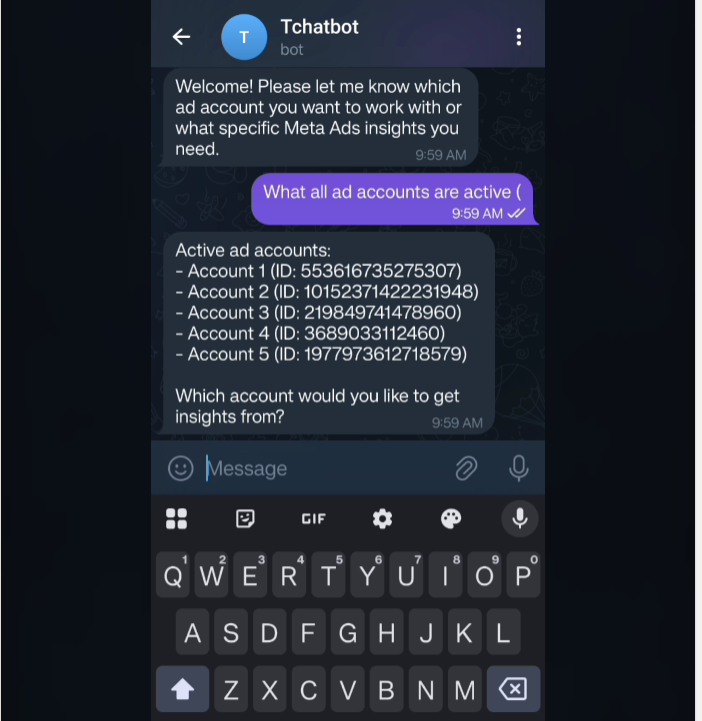 Tchatbot dashboard
