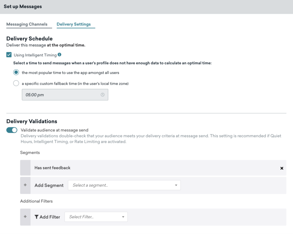 Delivery Validation in braze canvas