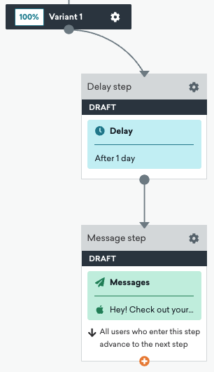 Creating message in braze canvas