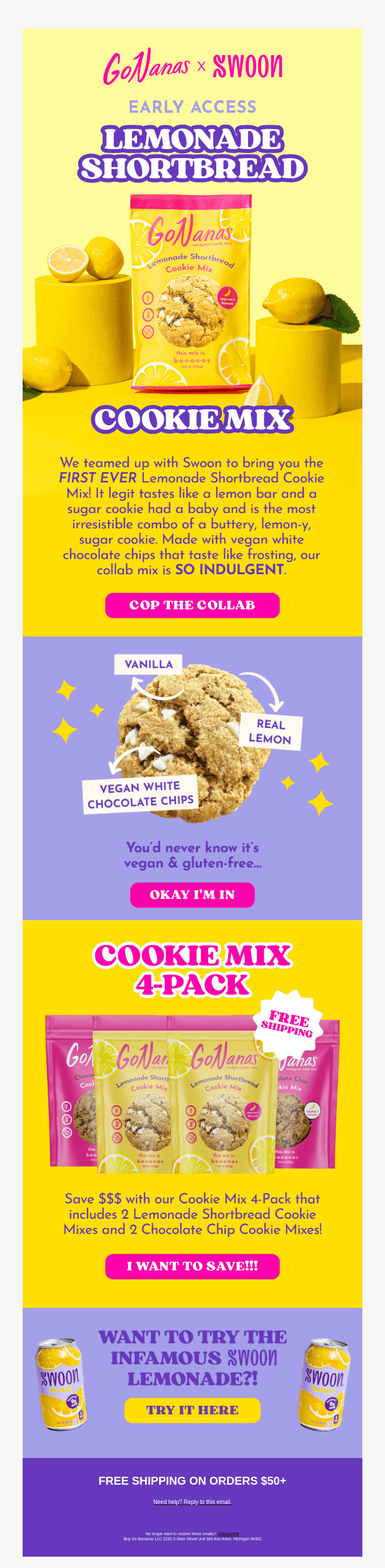 Klaviyo email template example - email from Swoon